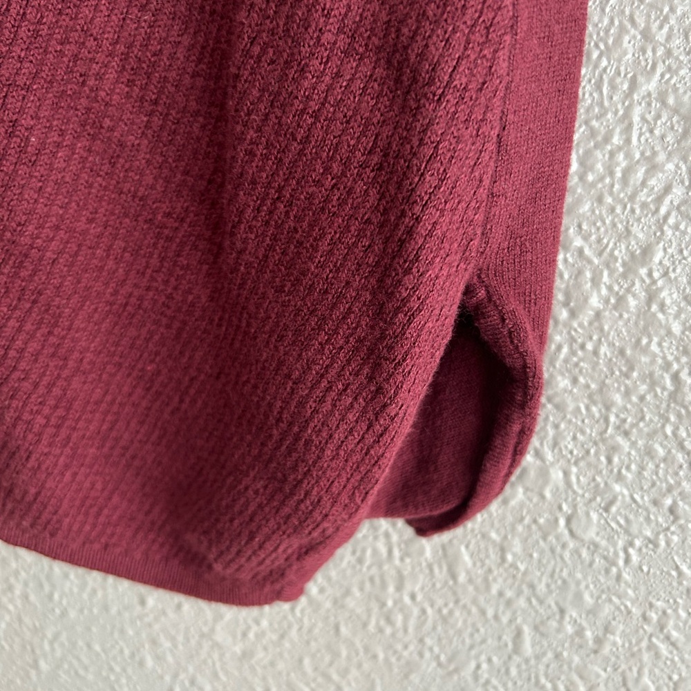 Michael Kors‎ soft cotton blend burgundy split hem long sleeve sweater blouse - Picture 10 of 10